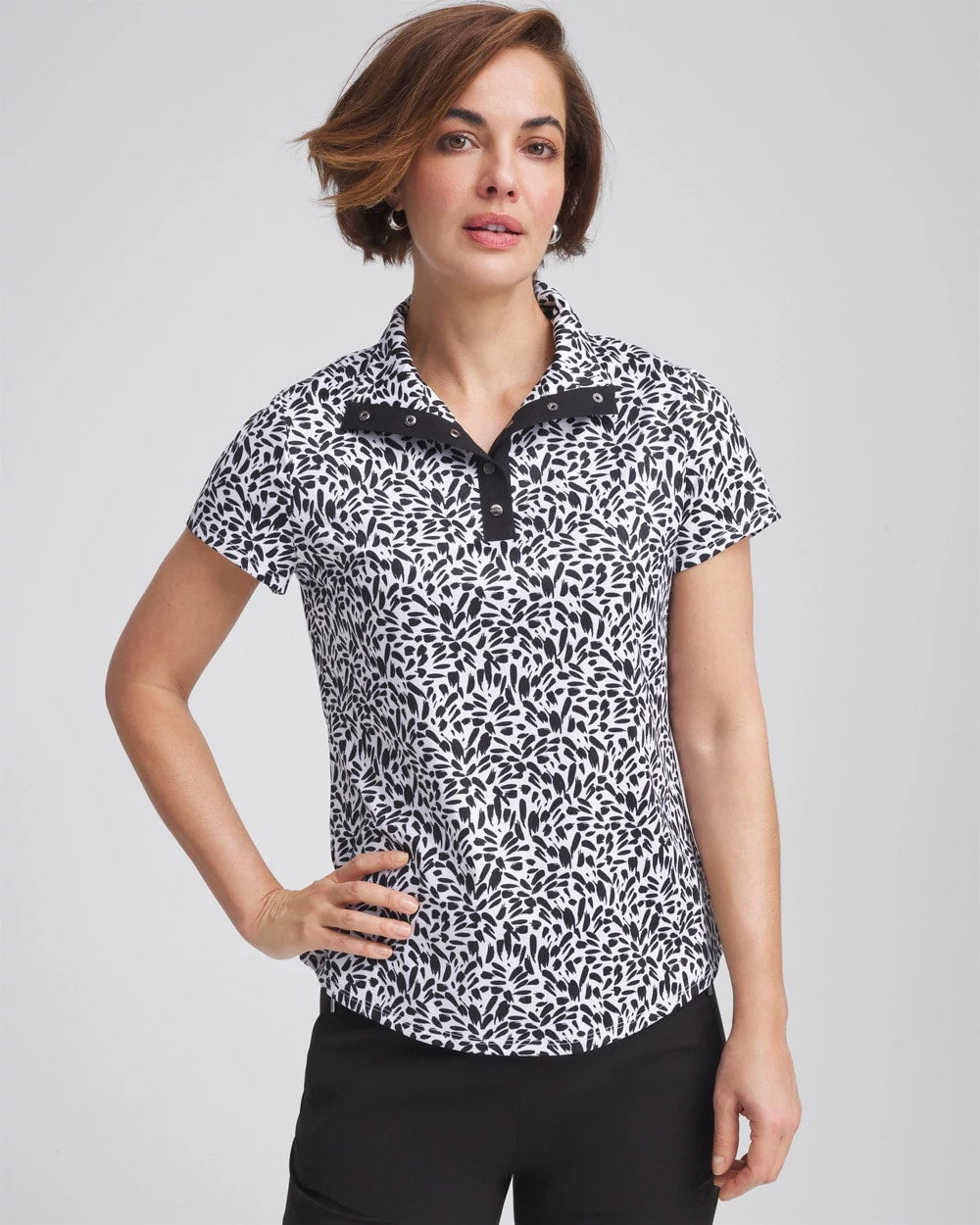 Chico's Collections Zenergy® UPF Mockneck Short-Sleeve Top