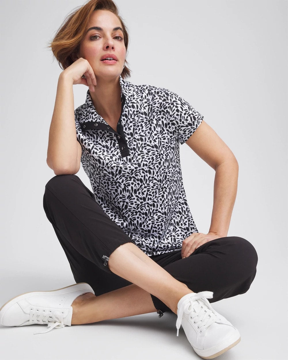 Chico's Collections Zenergy® UPF Mockneck Short-Sleeve Top