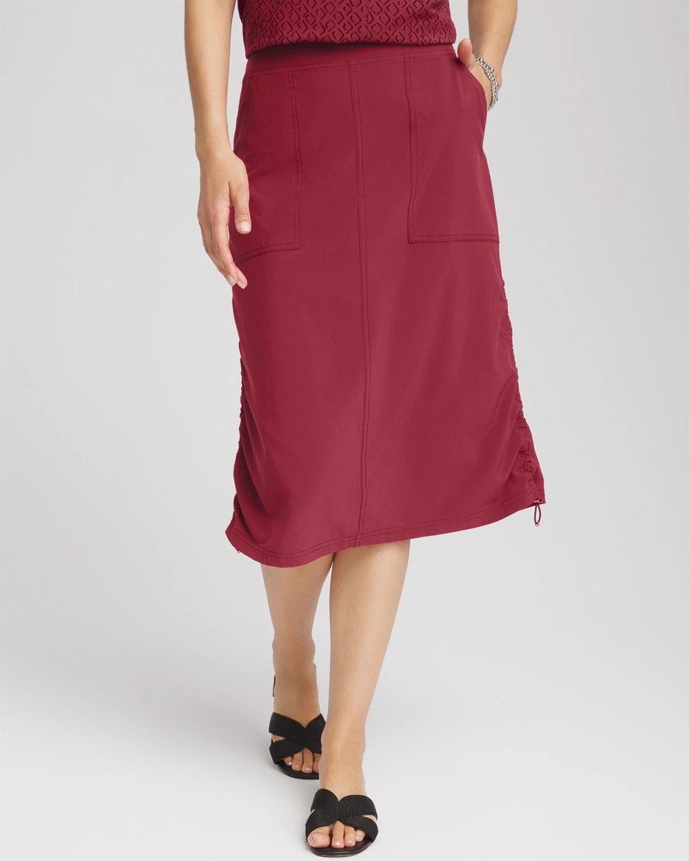 Chico's Collections Zenergy® UPF Bungee-Hem Pull-On Skirt