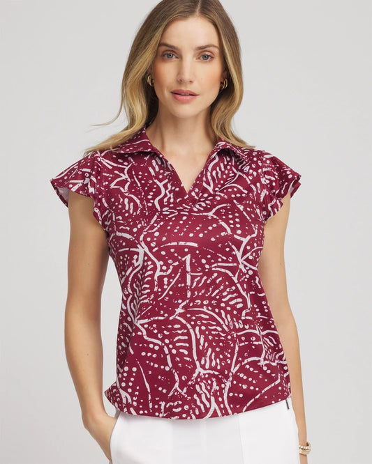 Chico's Collections Zenergy® UPF Printed Polo Top