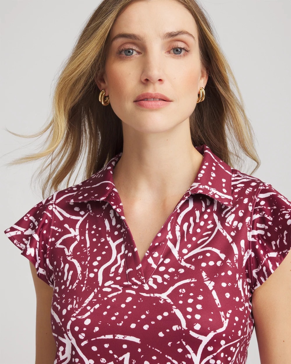 Chico's Collections Zenergy® UPF Printed Polo Top