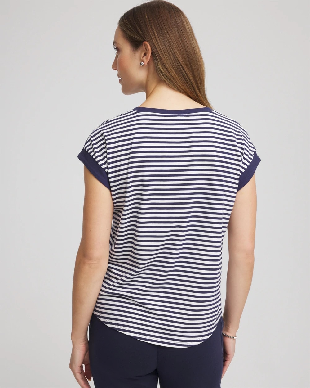 Chico's Collections Zenergy® UPF Striped Tee