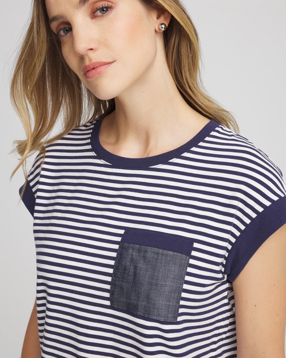 Chico's Collections Zenergy® UPF Striped Tee