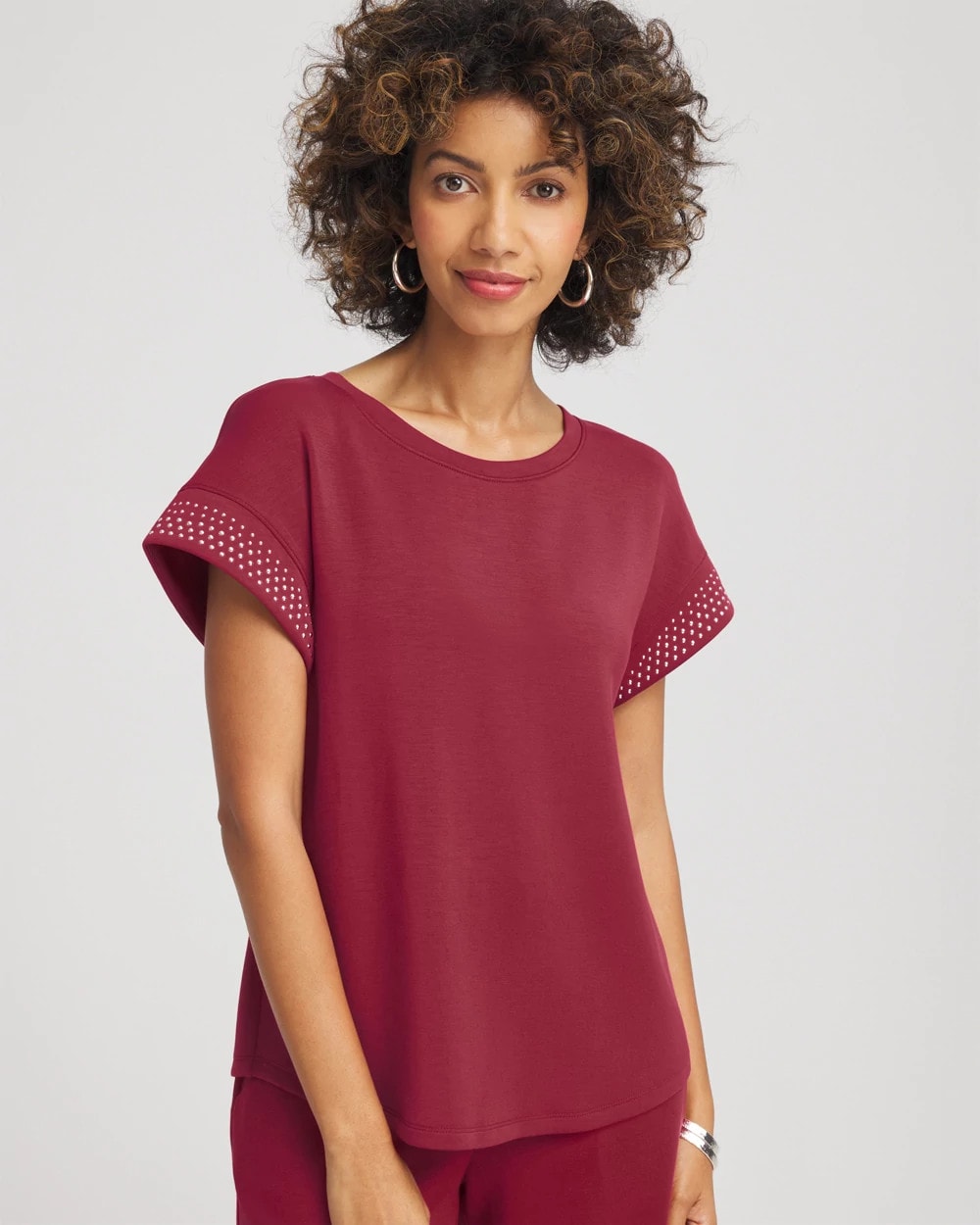 Chico's Collections Zenergy® Embellished Short-Sleeve Top