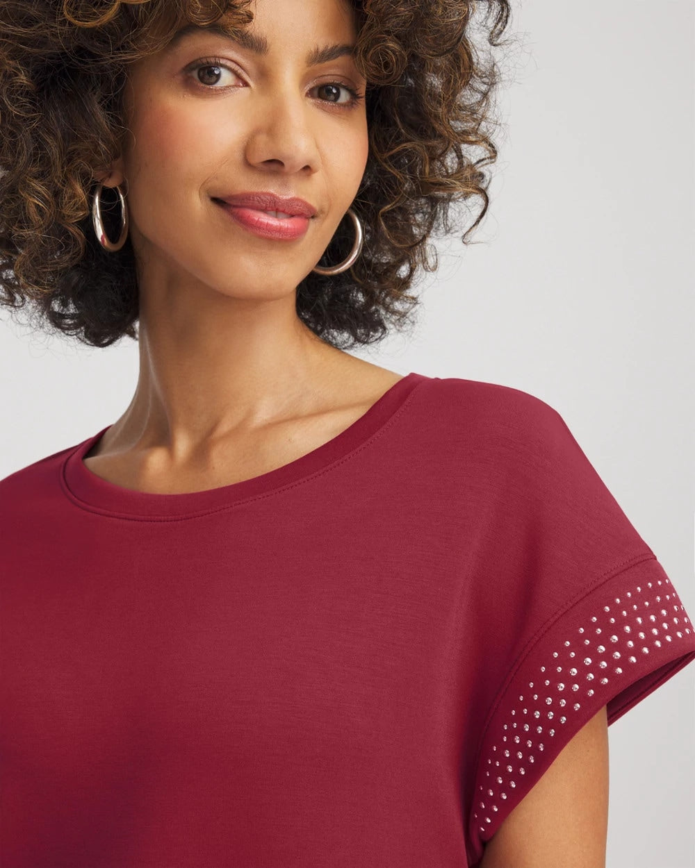 Chico's Collections Zenergy® Embellished Short-Sleeve Top