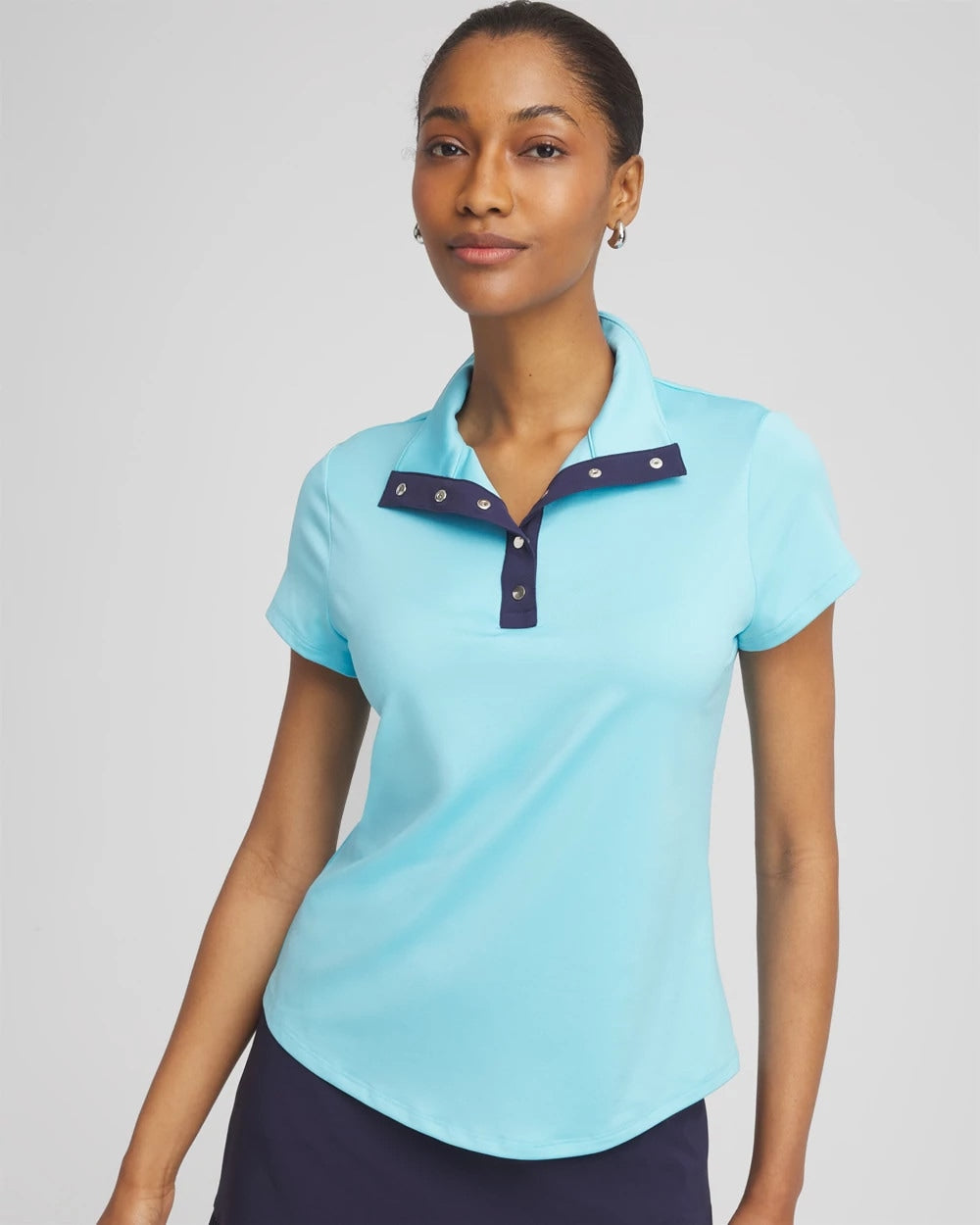 Chico's Collections Zenergy® UPF Mockneck Short-Sleeve Top