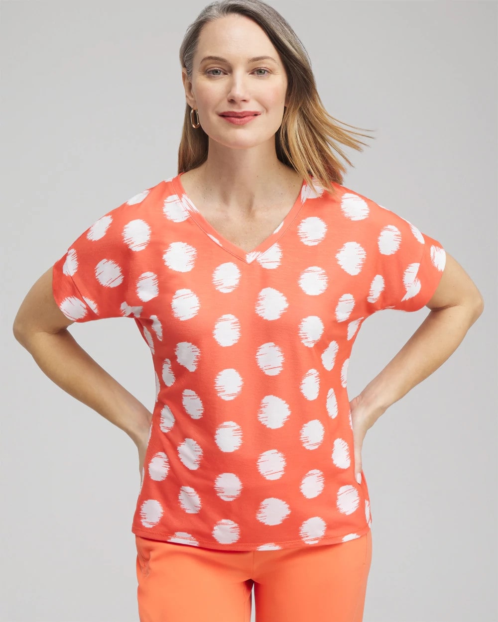 Chico's Collections Zenergy® Dots Drop Shoulder Tee