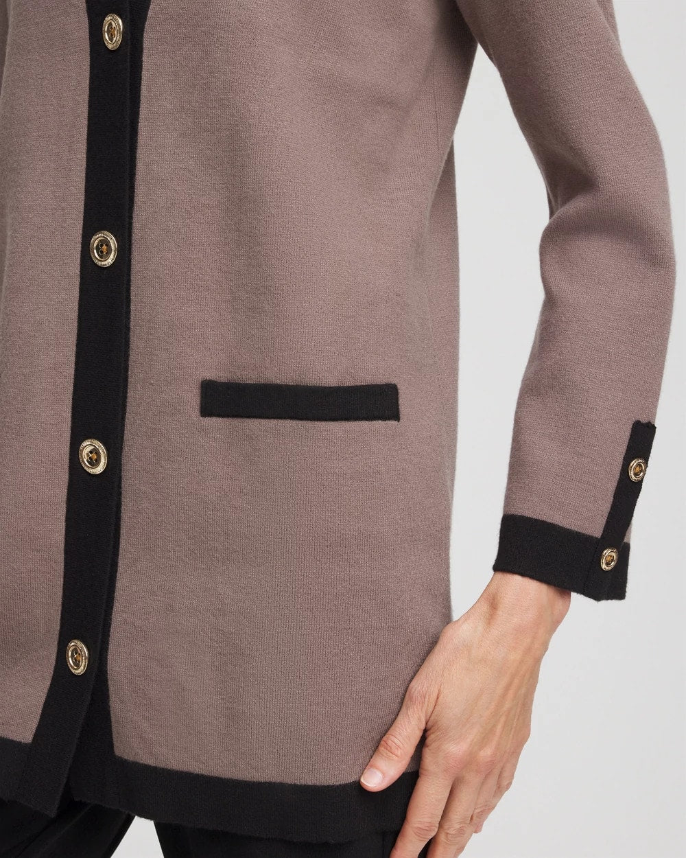 Chico's Collections Travelers™ Tipped Button-Down Cardigan