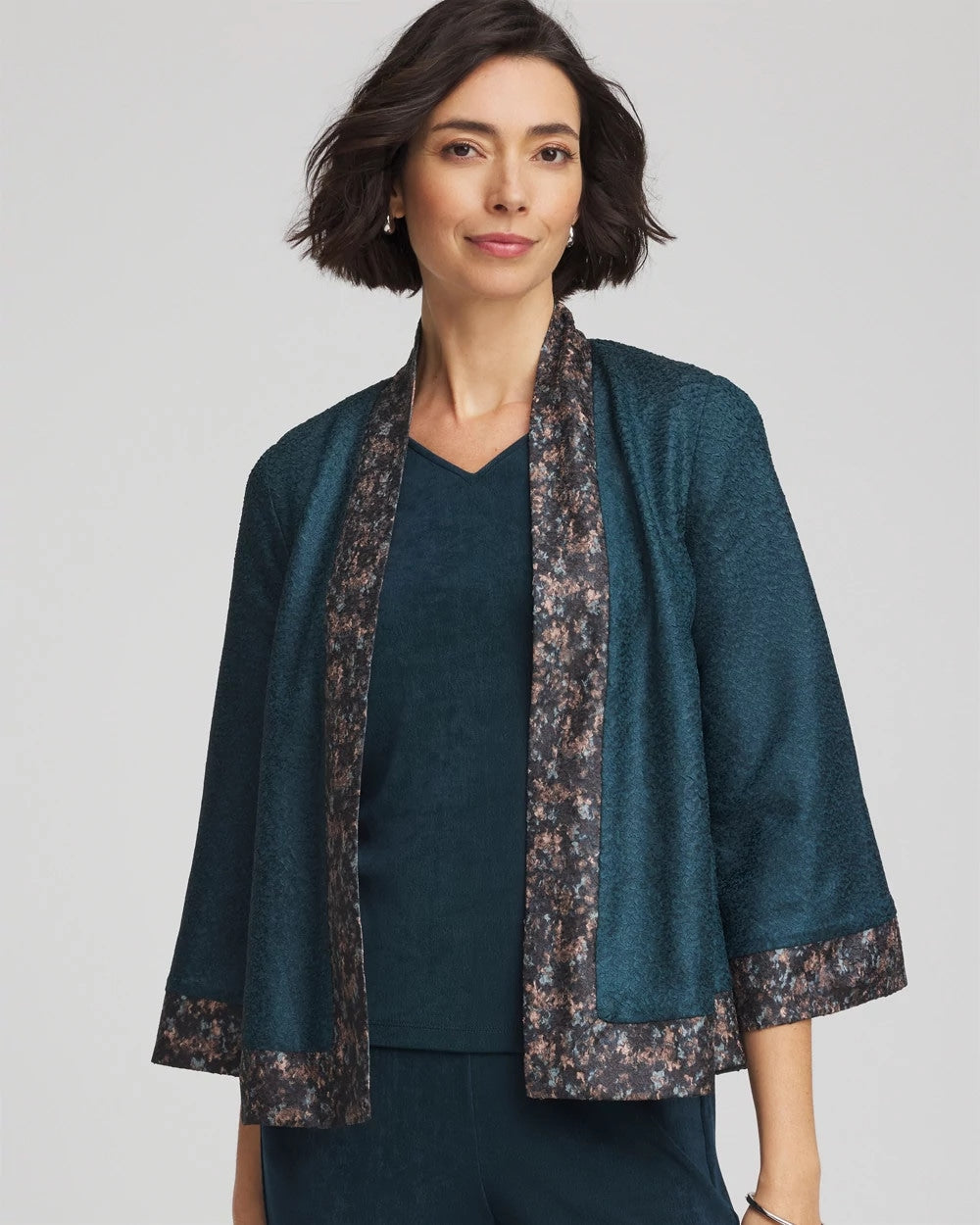 Chico's Collections Travelers™ Collection Crystal Crushed Reversible Jacket