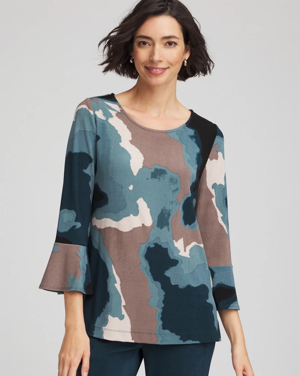 Chico's Collections Travelers™ Crystal Flounce Sleeve Tunic