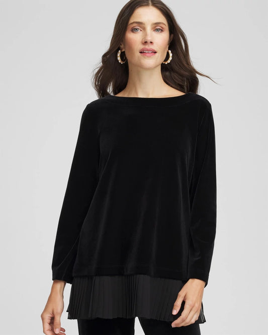 Chico's Collections Travelers™ Chiffon Hem Velvet Tunic