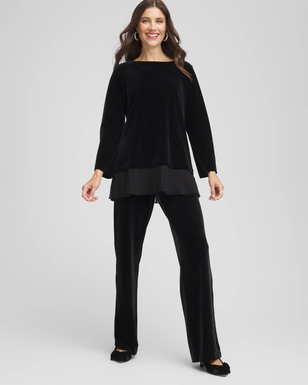 Chico's Collections Travelers™ Chiffon Hem Velvet Tunic