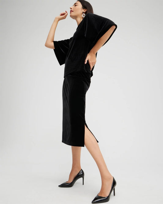 Chico's Collections Travelers™ Velvet Midi Skirt