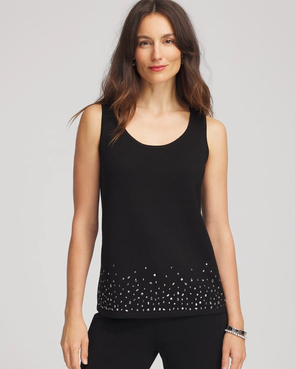 Chico's Collections Travelers™ Embellished Scoopneck Tank