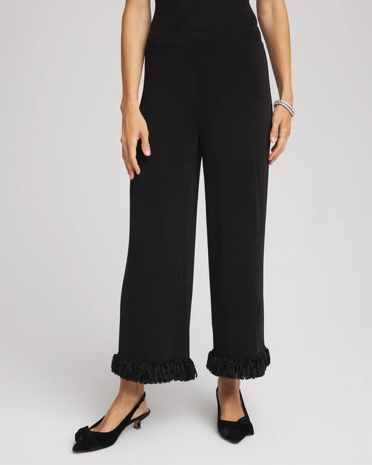 Chico's Collections Travelers™ Collection Fringe Hem Cropped Pants
