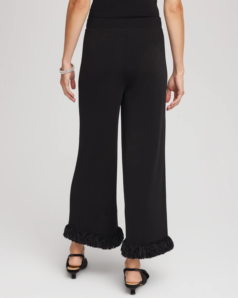 Chico's Collections Travelers™ Collection Fringe Hem Cropped Pants