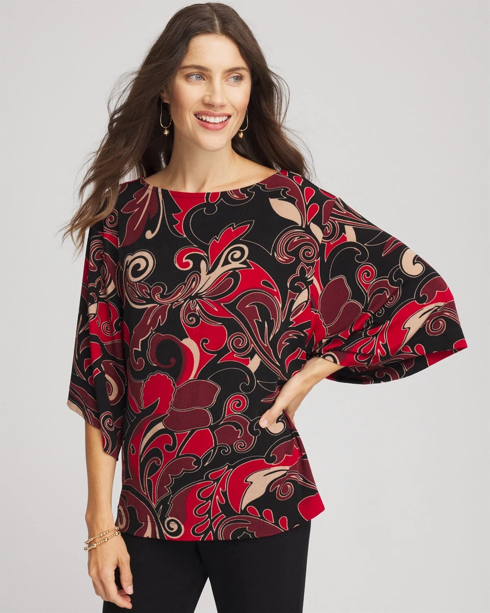 Chico's Collections Travelers™ Kimono Sleeve Party Top