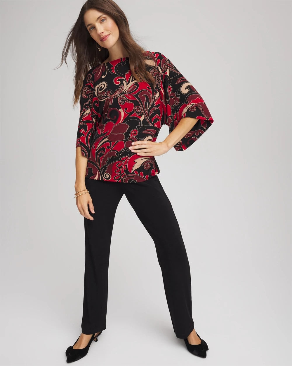 Chico's Collections Travelers™ Kimono Sleeve Party Top