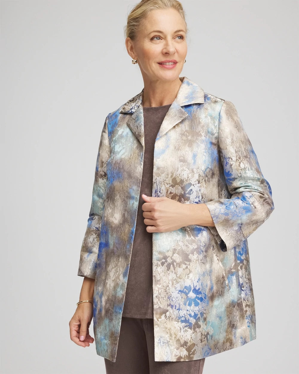 Chico's Collections Travelers™ Collection Watercolor Jacquard Jacket
