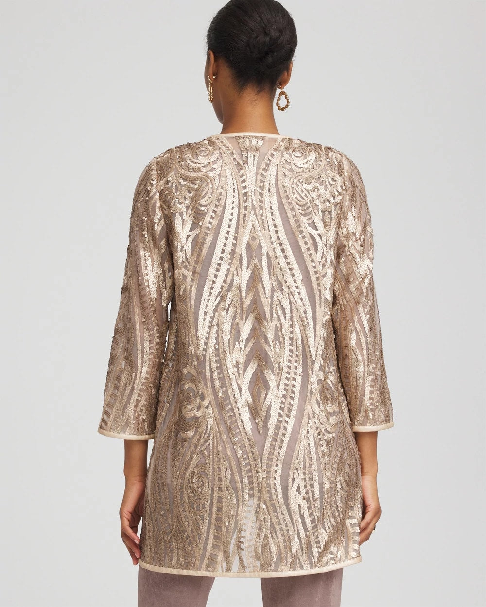 Chico's Collections Travelers™ Collection Champagne Sequins Jacket