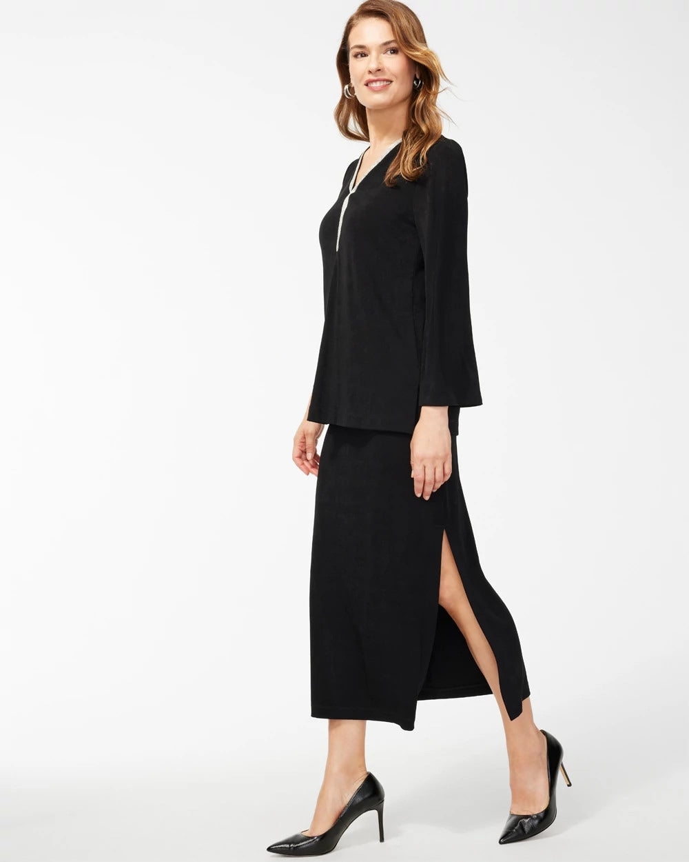 Chico's Collections Travelers™ Side-Slit Maxi Skirt