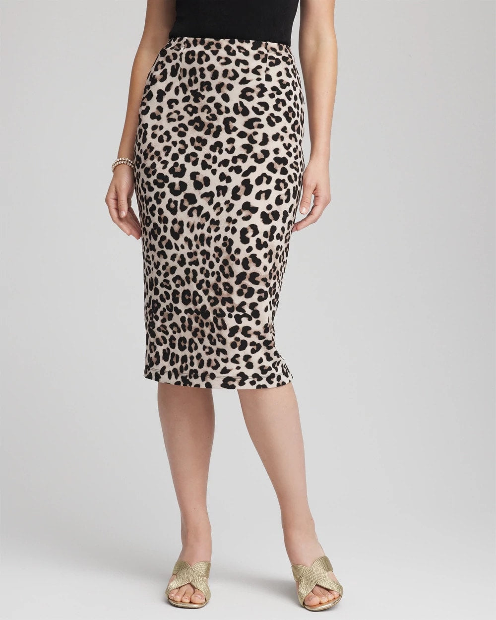 Chico's Collections Travelers™ No Tummy Animal-Print Pencil Skirt
