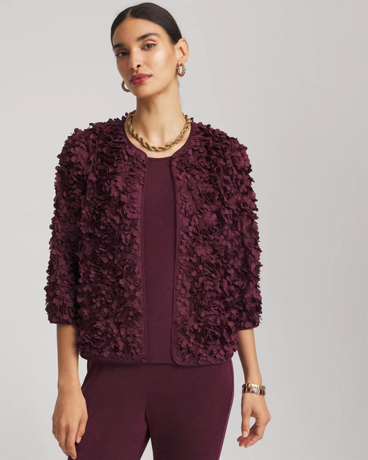 Chico's Collections Travelers™ Collection Textured Rosette Jacket