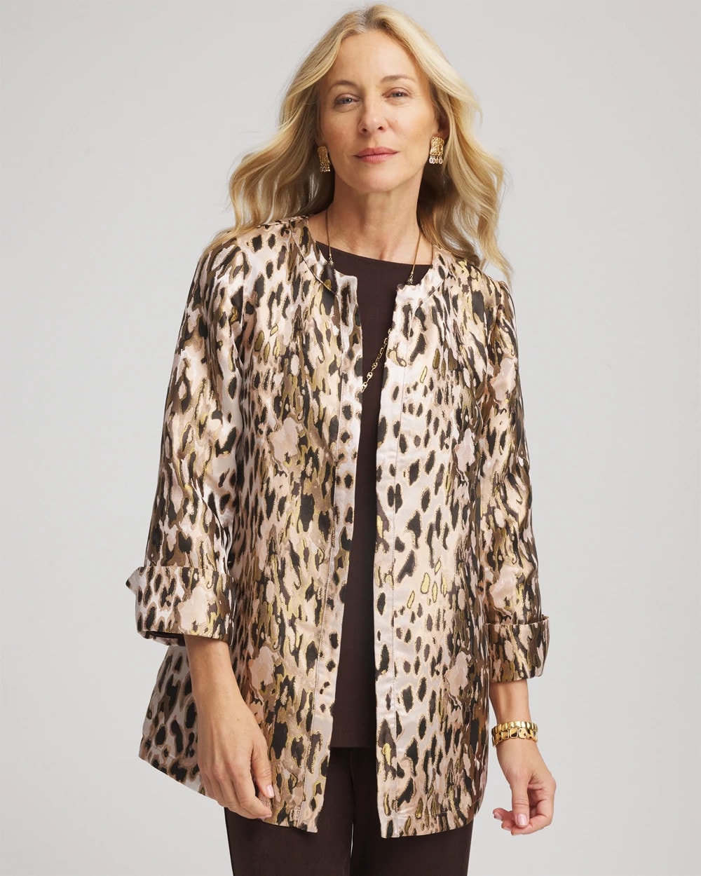 Chico's Collections Travelers™ Collection Animal Jacquard Jacket