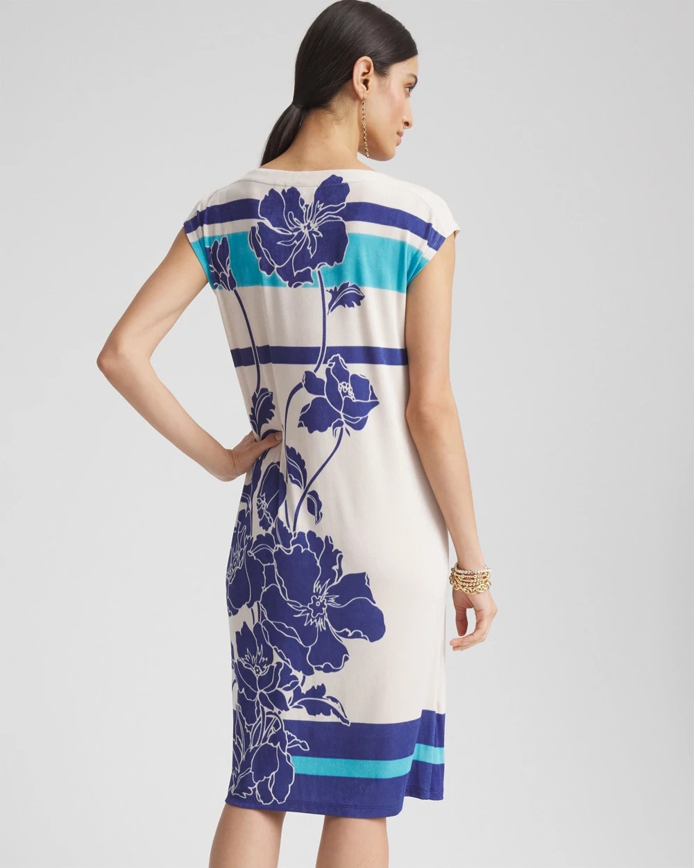 Chico's Collections Travelers™ Wildflower Cap-Sleeved Column Dress