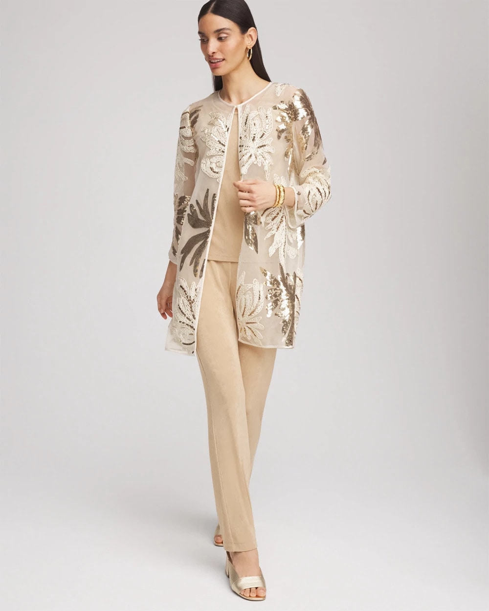 Chico's Collections Travelers™ Collection Sequin-Mesh Jacket