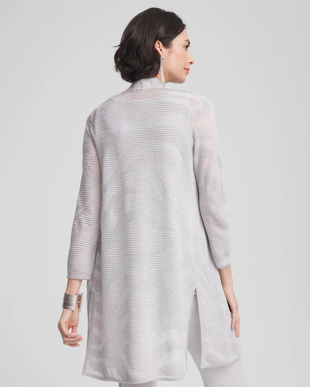 Chico's Collections Travelers™ Zebra-Motif Metallic Cardigan