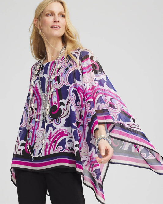 Chico's Collections Travelers™ Paisley Chiffon Layered Top