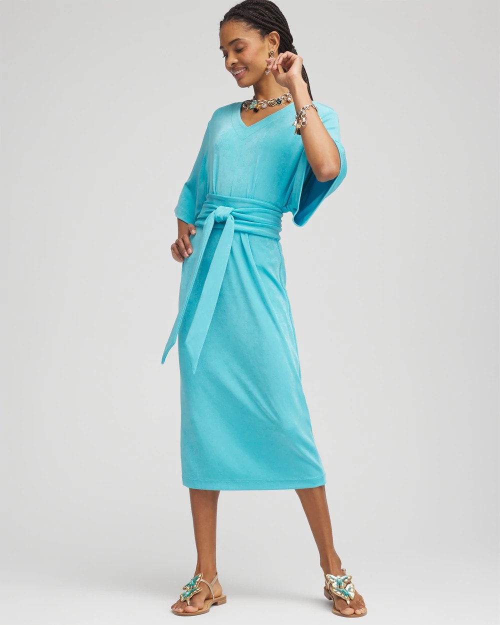Chico's Collections Travelers™ Kimono Sleeved V-Neck Dress