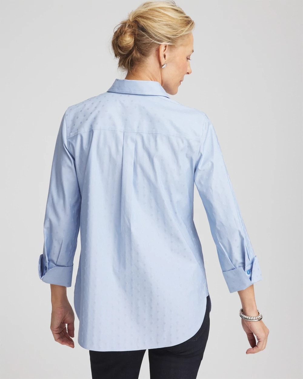 Chico's Collections No Iron™ Striped Jacquard Sateen Shirt