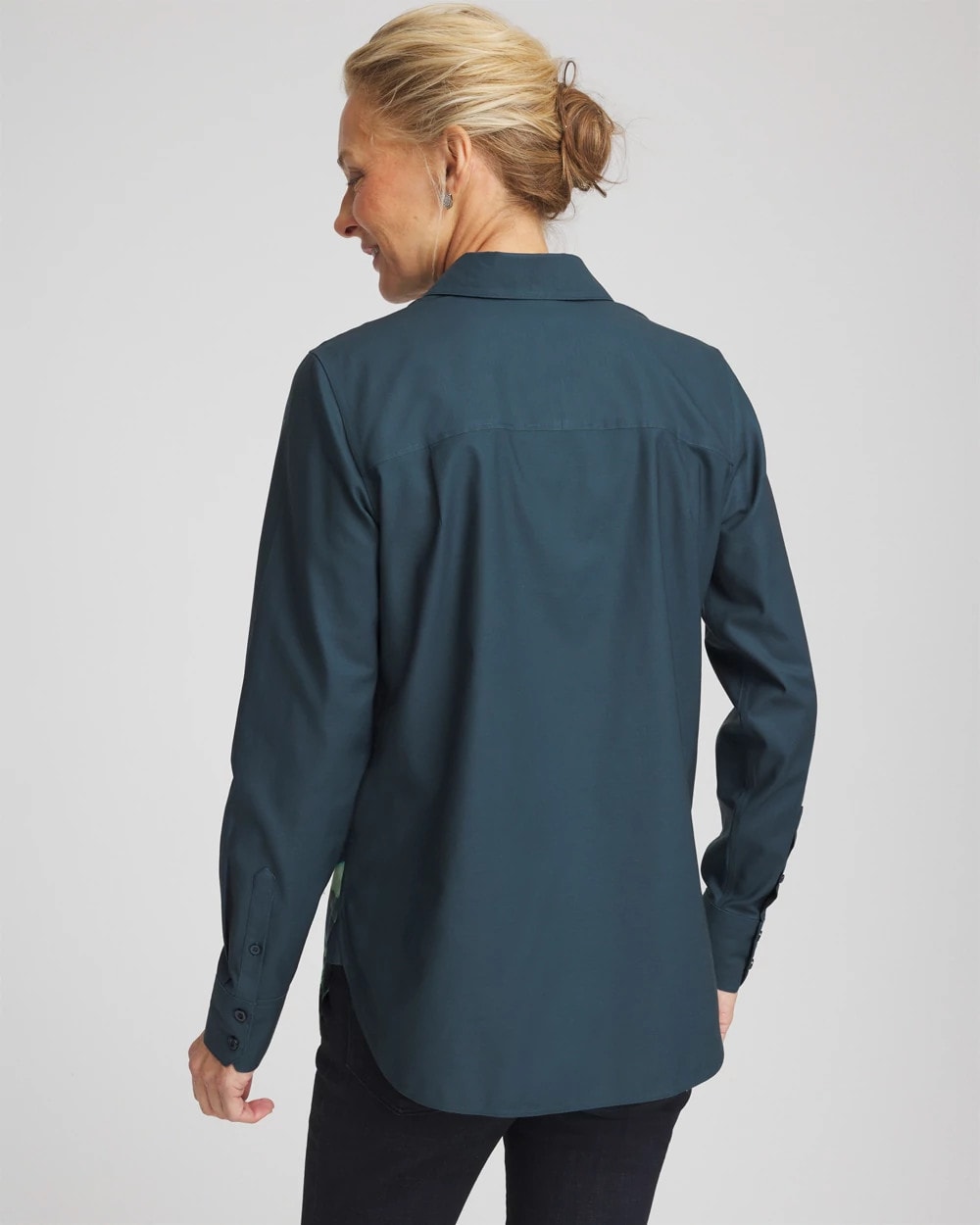 Chico's Collections No Iron™ Glacial Flora Sateen Shirt