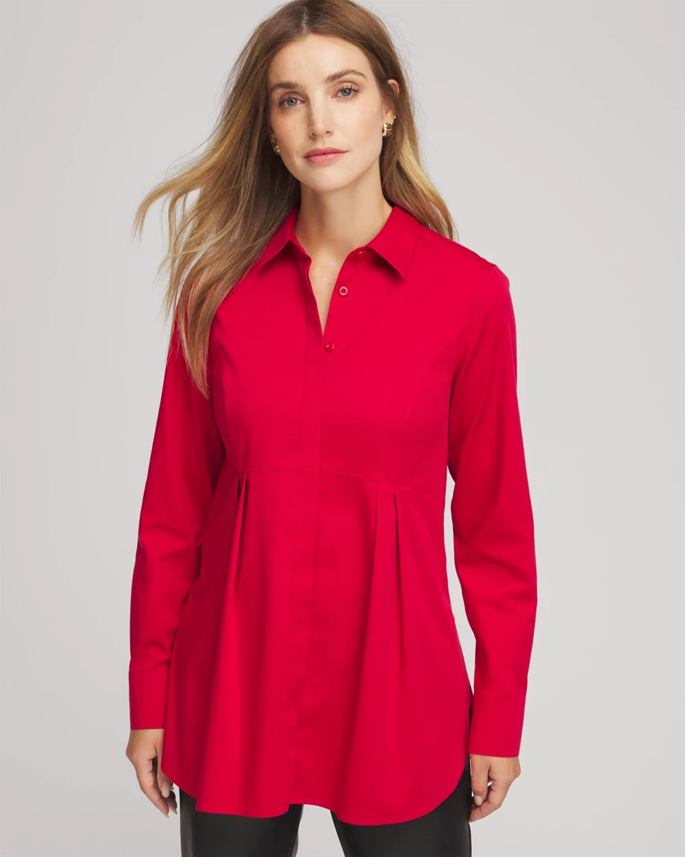 Chico's Collections No Iron™ Peplum Pleated Shirt