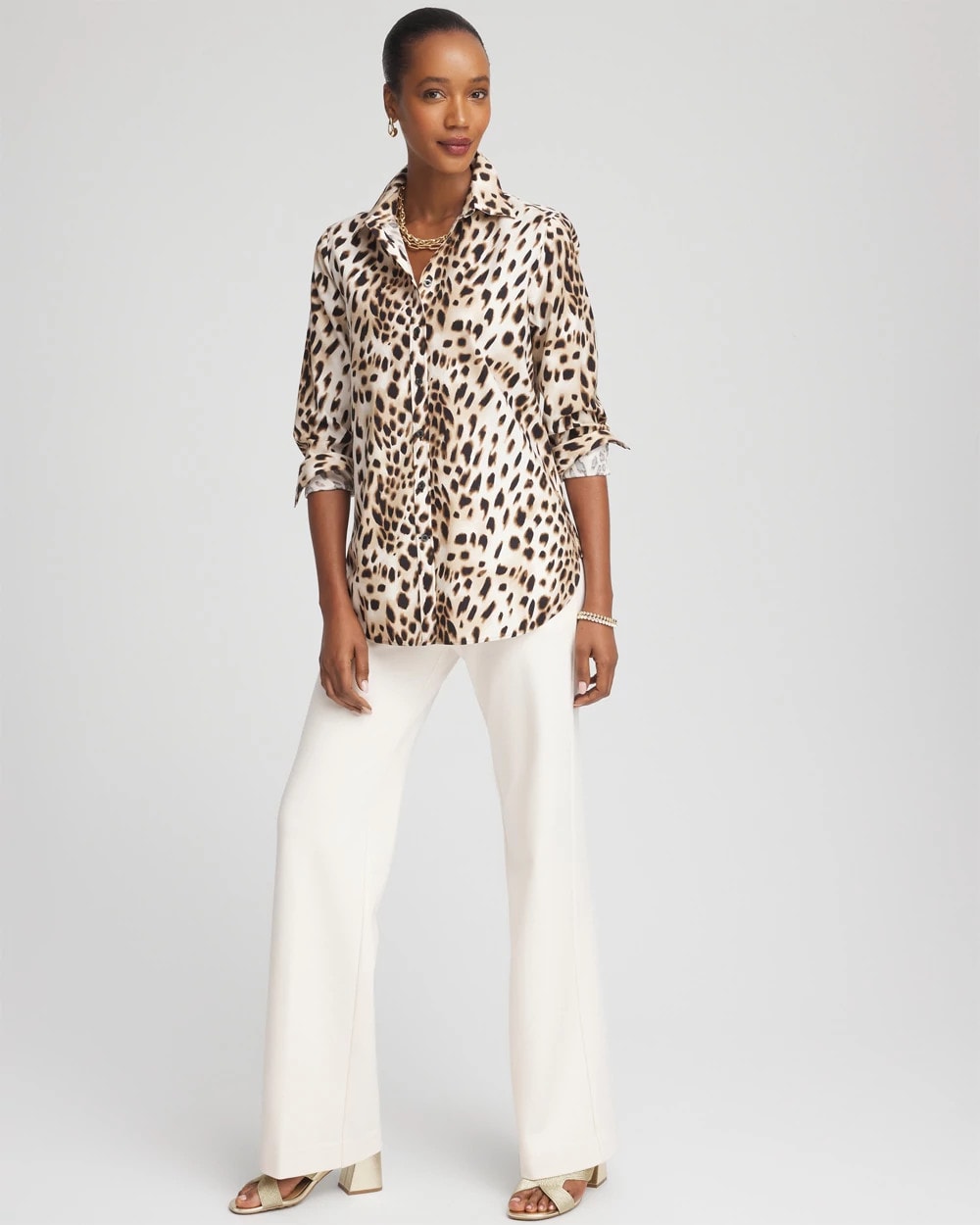 Chico's Collections No Iron™ Animal Print Shirt