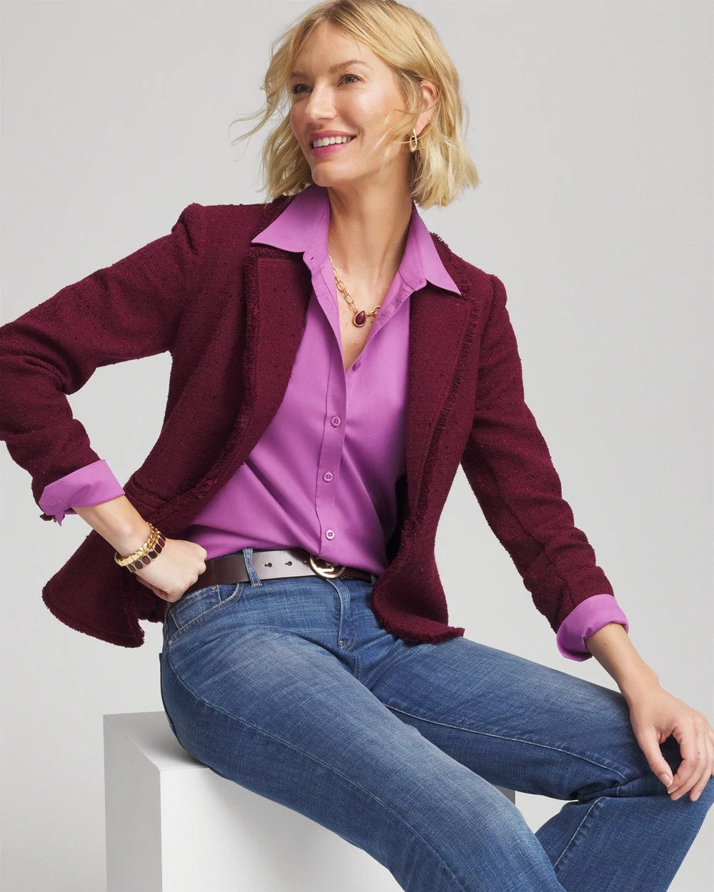 Chico's Collections No Iron™ Stretch-Sateen Shirt