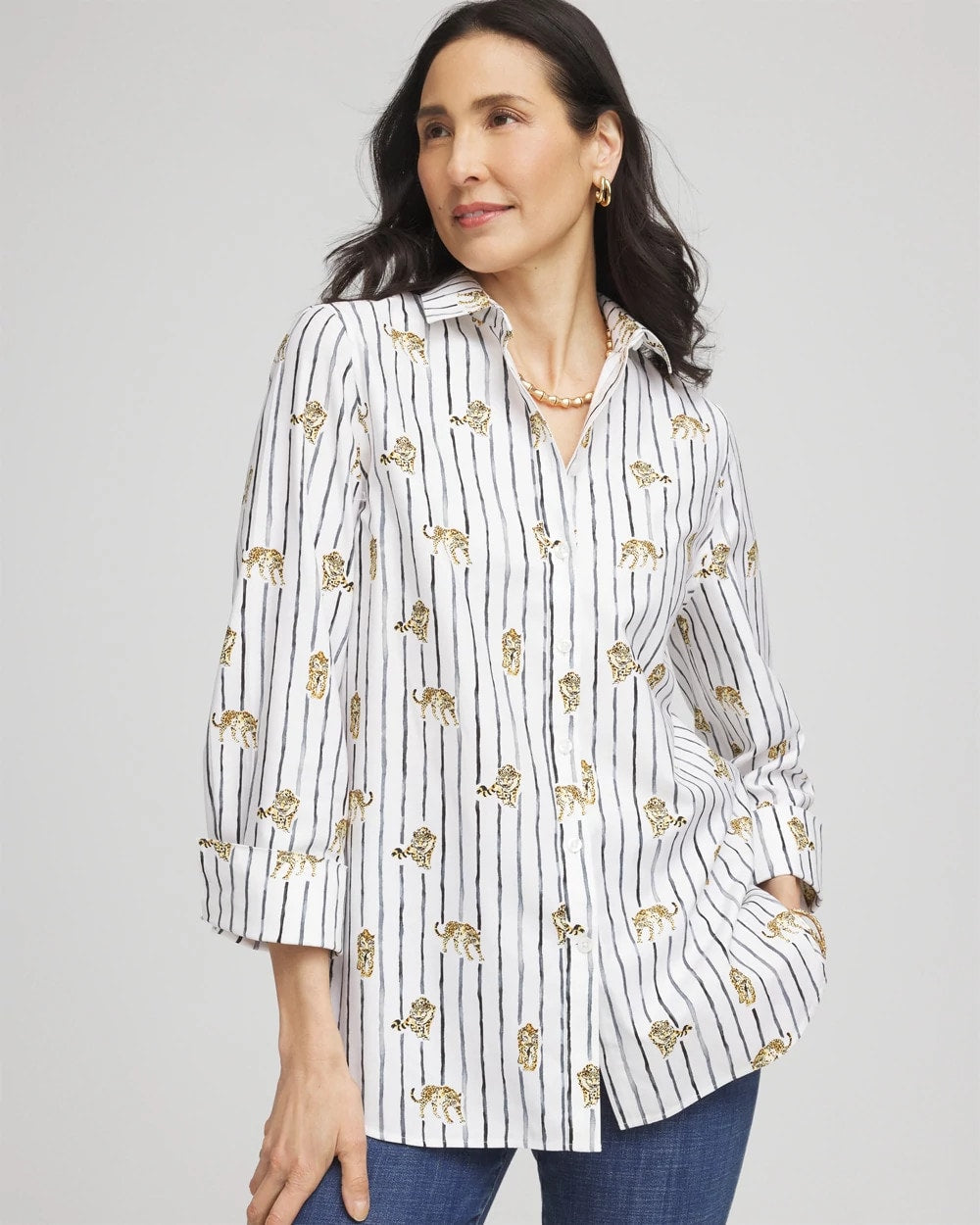 Chico's Collections No Iron™ Leopard Graphic Shirt