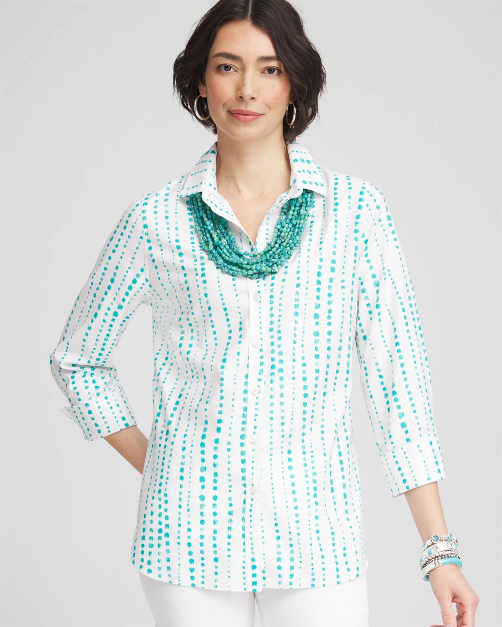Chico's Collections No Iron™ Sateen Bubble Print Shirt