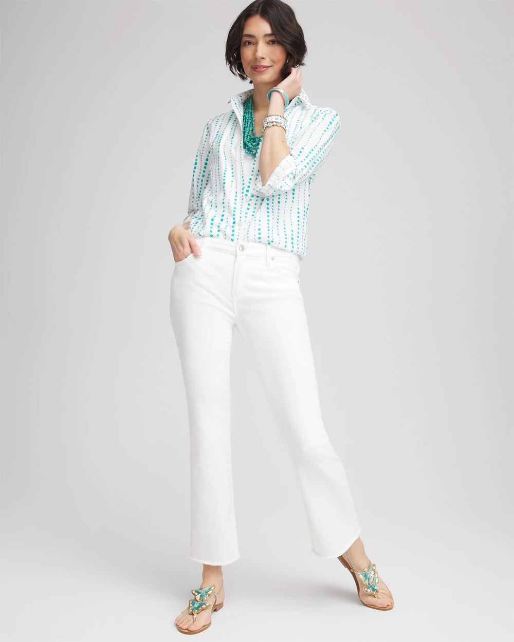 Chico's Collections No Iron™ Sateen Bubble Print Shirt