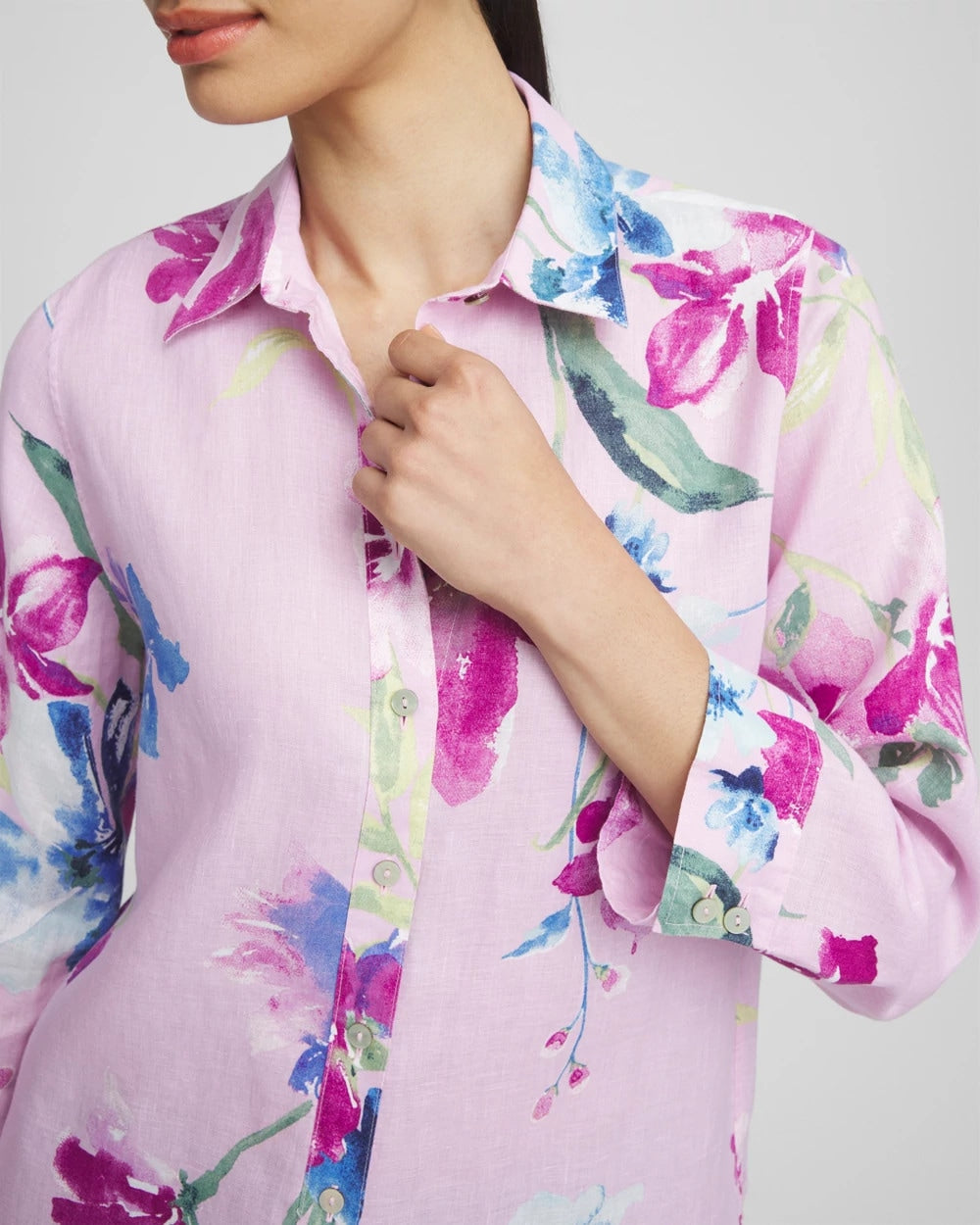 Chico's Collections No Iron™ Floral Linen Shirt