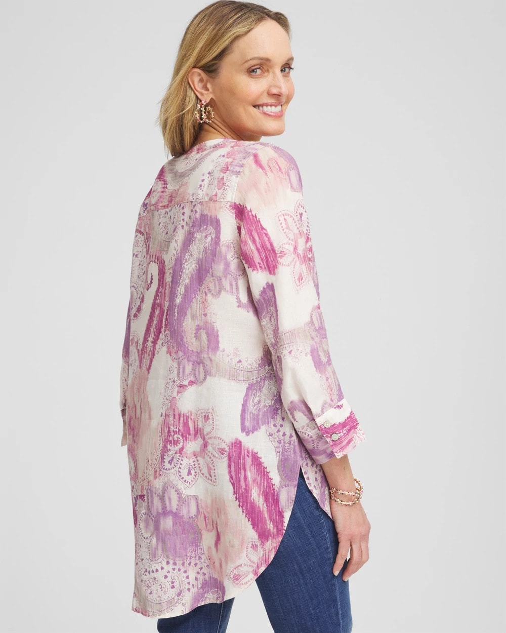 Chico's Collections No Iron™ Multi Paisley Linen Tunic