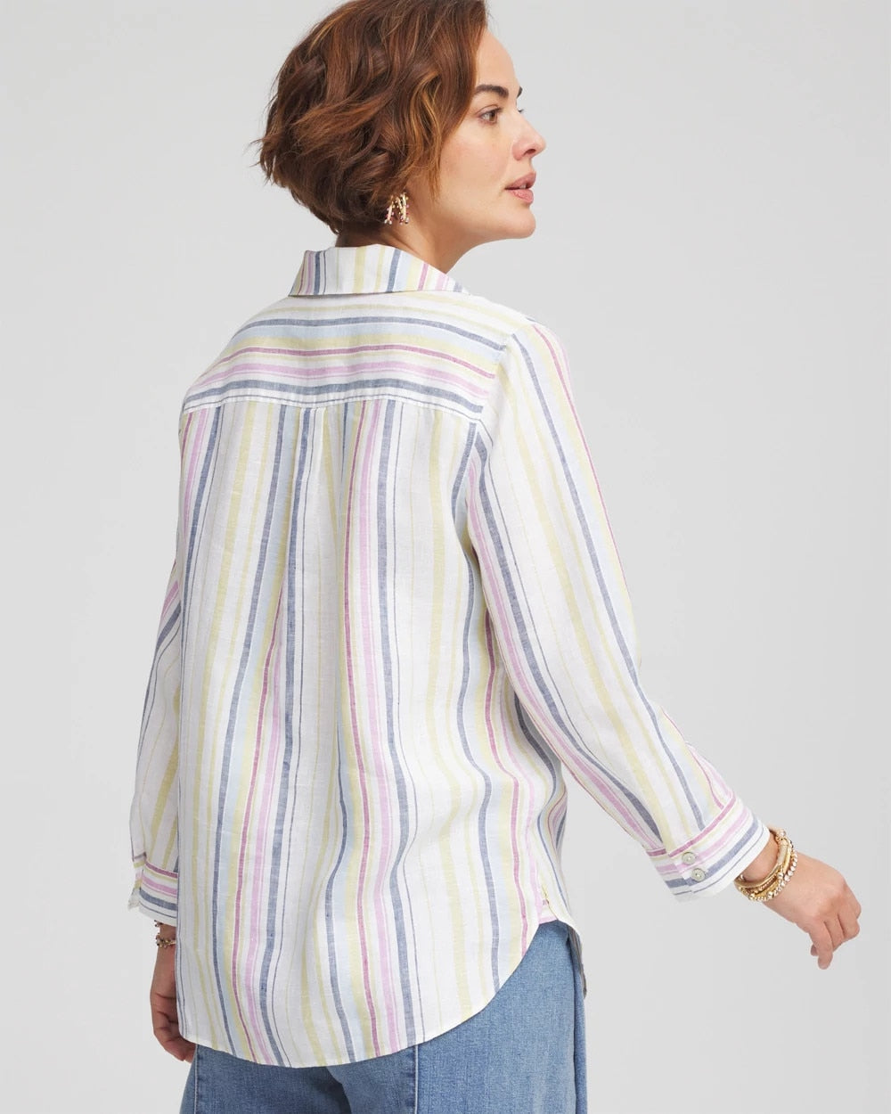 Chico's Collections No Iron™ Multi Stripe Linen Shirt