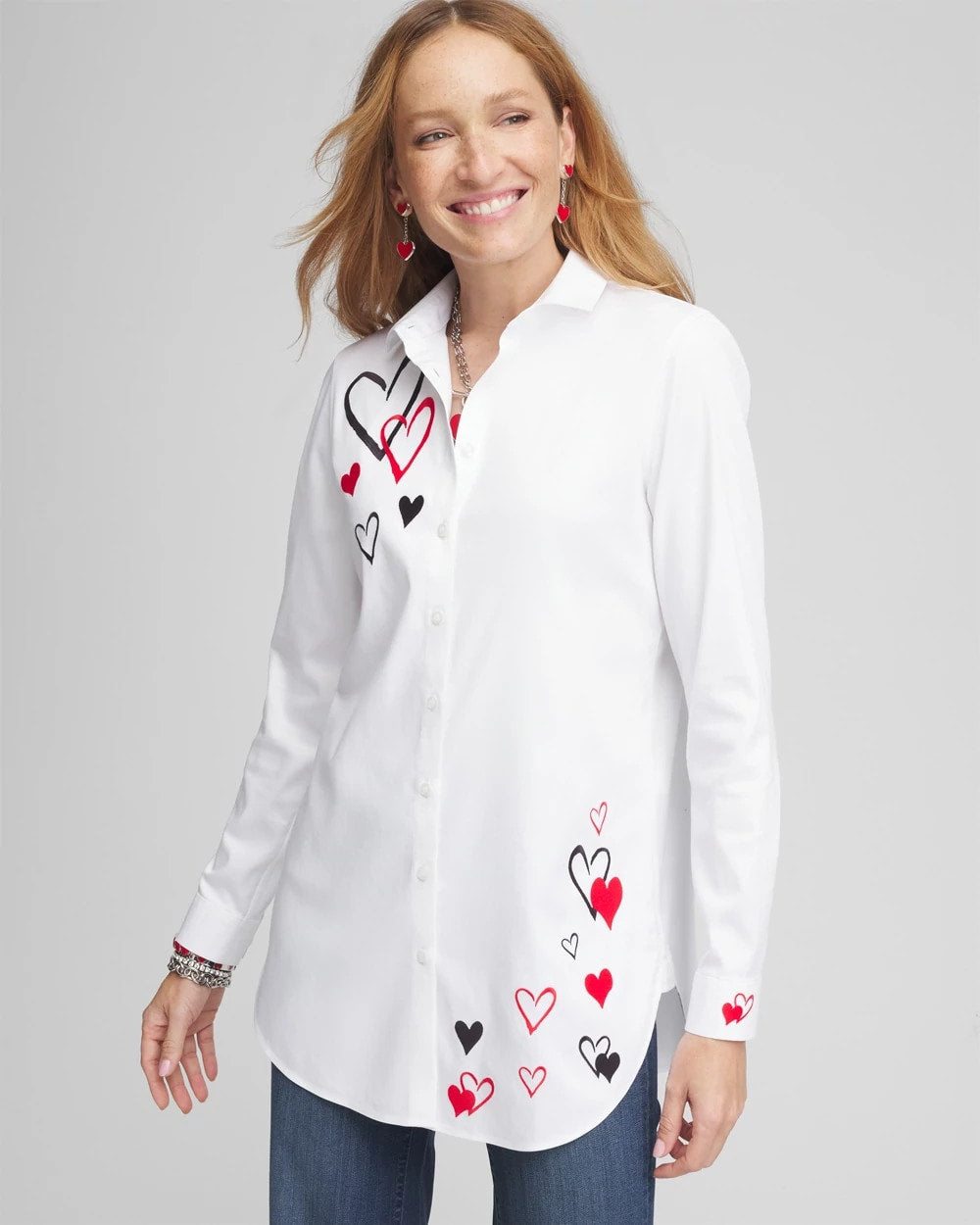 Chico's Collections No Iron™ Valentine's Day Embroidered Tunic