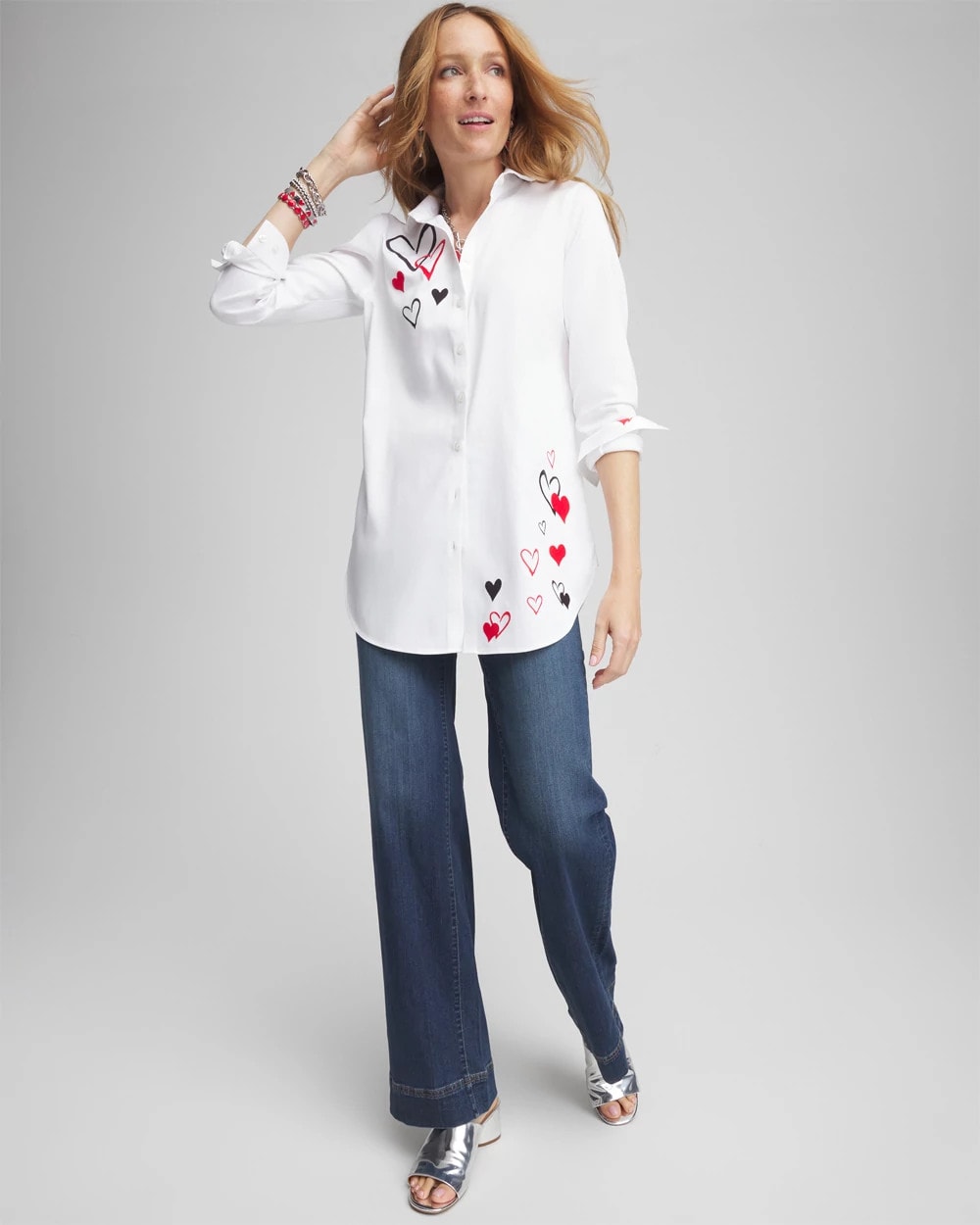 Chico's Collections No Iron™ Valentine's Day Embroidered Tunic