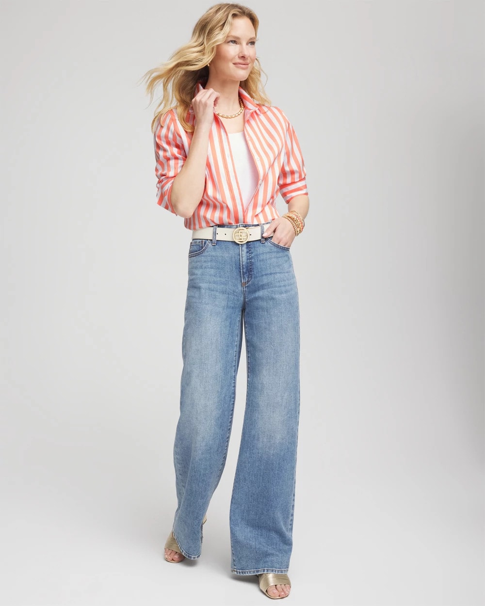 Chico's Collections No Iron™ Vacation Stripes Shirt