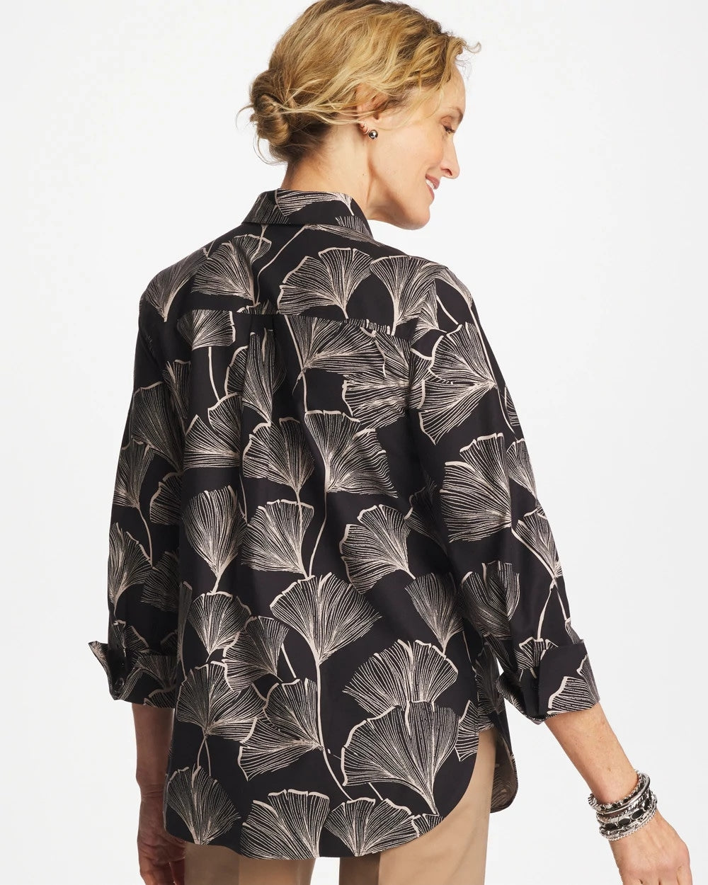 Chico's Collections No Iron™ Stretch Ginkgo Glory Shirt