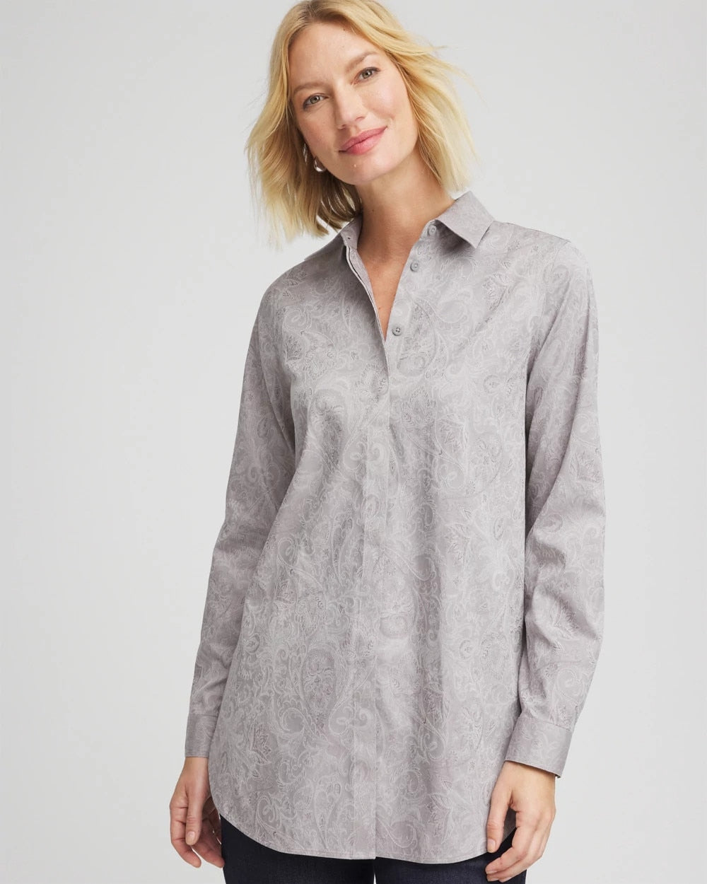 Chico's Collections No Iron™ Lace Jacquard Stretch Tunic
