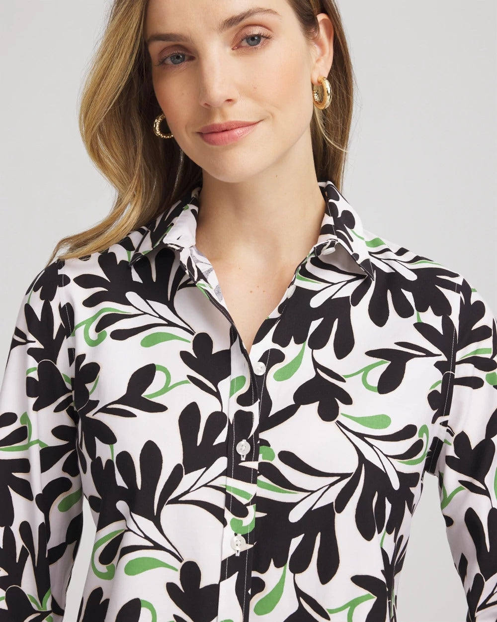Chico's Collections No Iron™ Abstract Floral Shirt